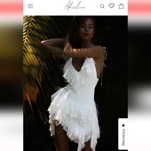 Adeirlina The Moment White Summer Party Dress Small